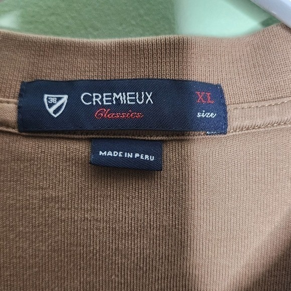 Cremieux Classic Long Sleeve Polo Shirt Tan Camel Zip XL - Picture 3 of 6